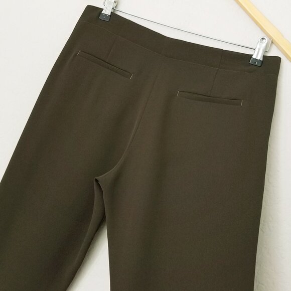 Vince Olive Green Pleated Front Crepe Jogger Pants Size 6 Ankle Crop Flowy $195 - Picture 9 of 14